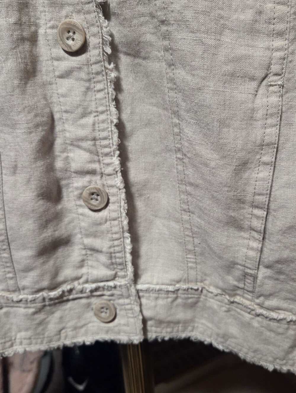 Tommy Bahama Two Palms Jacket Linen Raw Edge Button Up Tan Beige Size Small - Picture 5 of 7